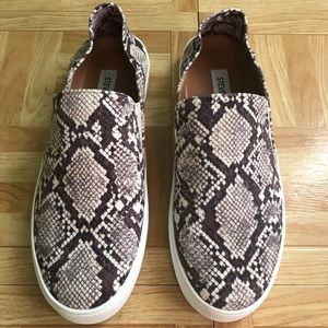 Steve Madden Women's Snake Print Loafer Sneakers